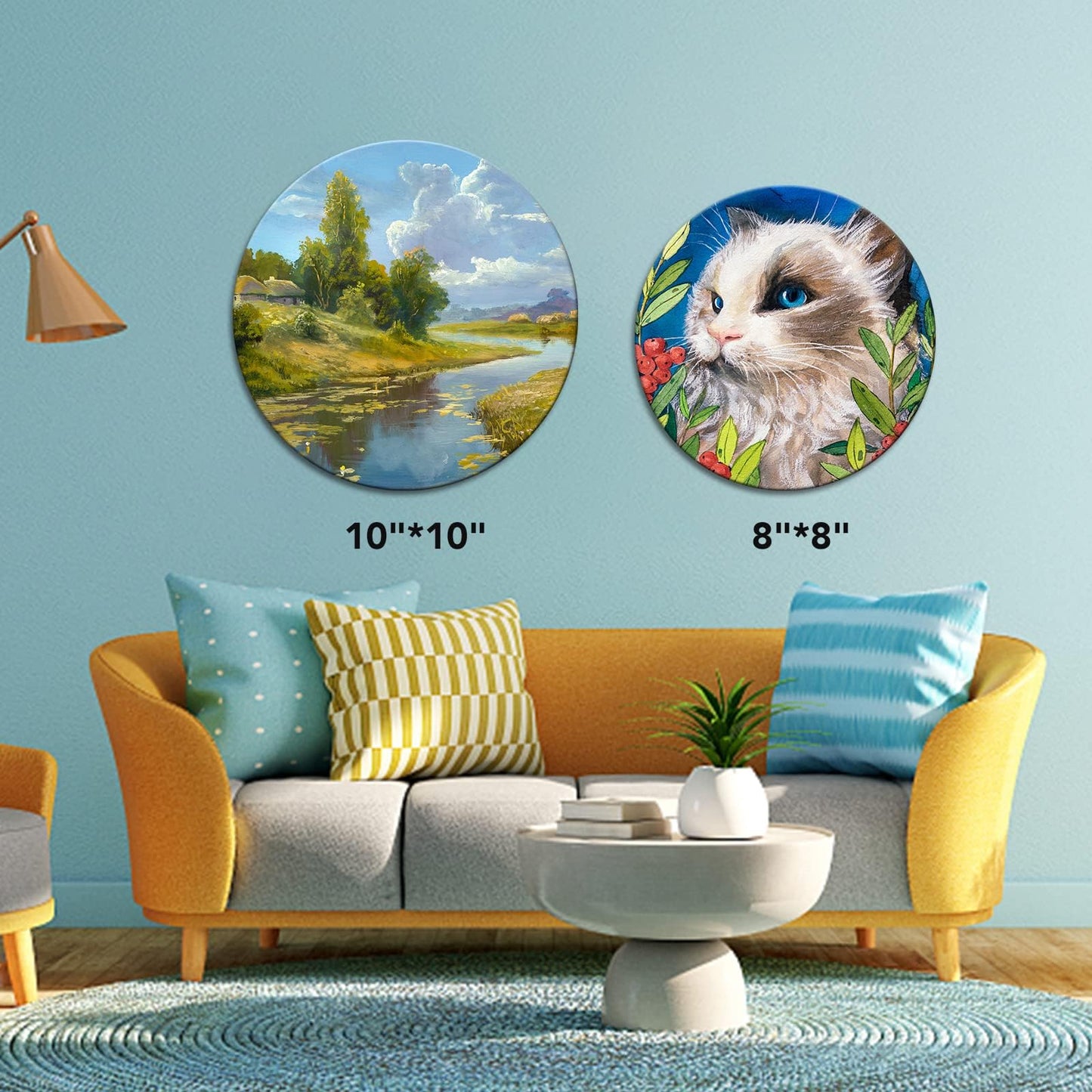 ESRICH Canvas Boards for Painting-21 Pack Blank Flat Canvas Boards-4x4, 5x7, 8x10, 9x12, 11x14, Round Canvas D8, D10, Cotton Primed Canvas Panels, Painting Canvas for Oil, Acrylic, Watercolor.
