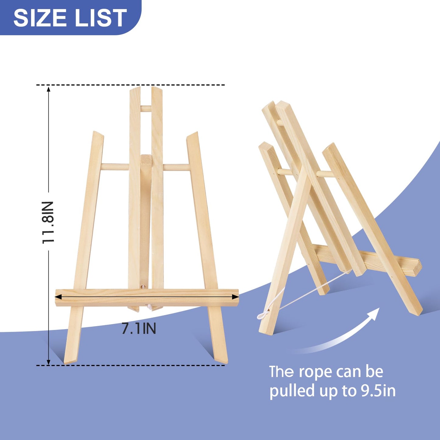 ESRICH 16 PCS 11.8" Wood Easels,Tabletop Easel for Painting,Painting Party, Displaying Canvases, Kids Student Table School Desktop, Portable Canvas Photo Picture Sign Holder