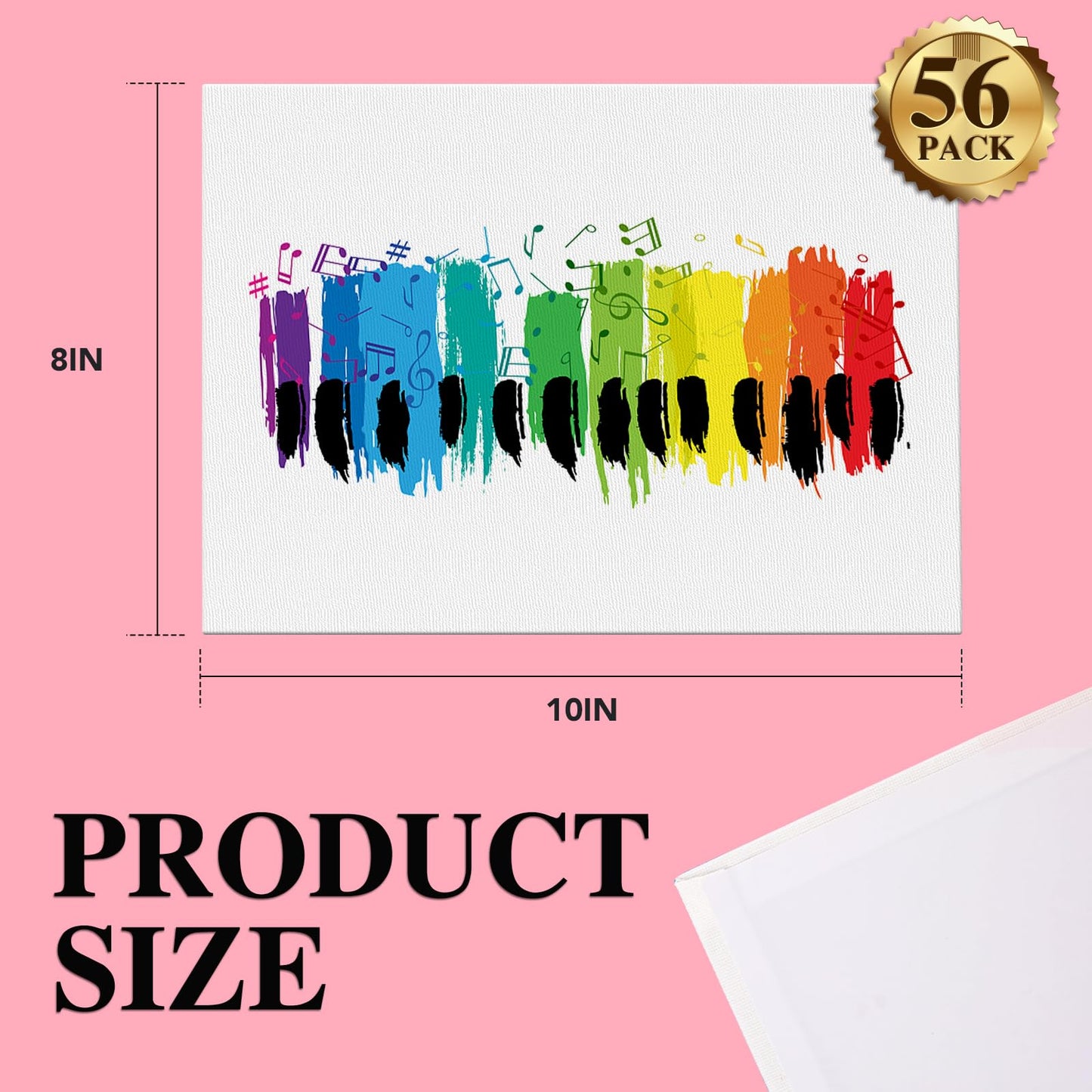ESRICH Canvas Boards for Painting 8x10 Inch, 56 Pack Bulk 8x10 Inch Canvases for Painting- Cotton Canvas Panels for Oil, Acrylic & Watercolor Painting.