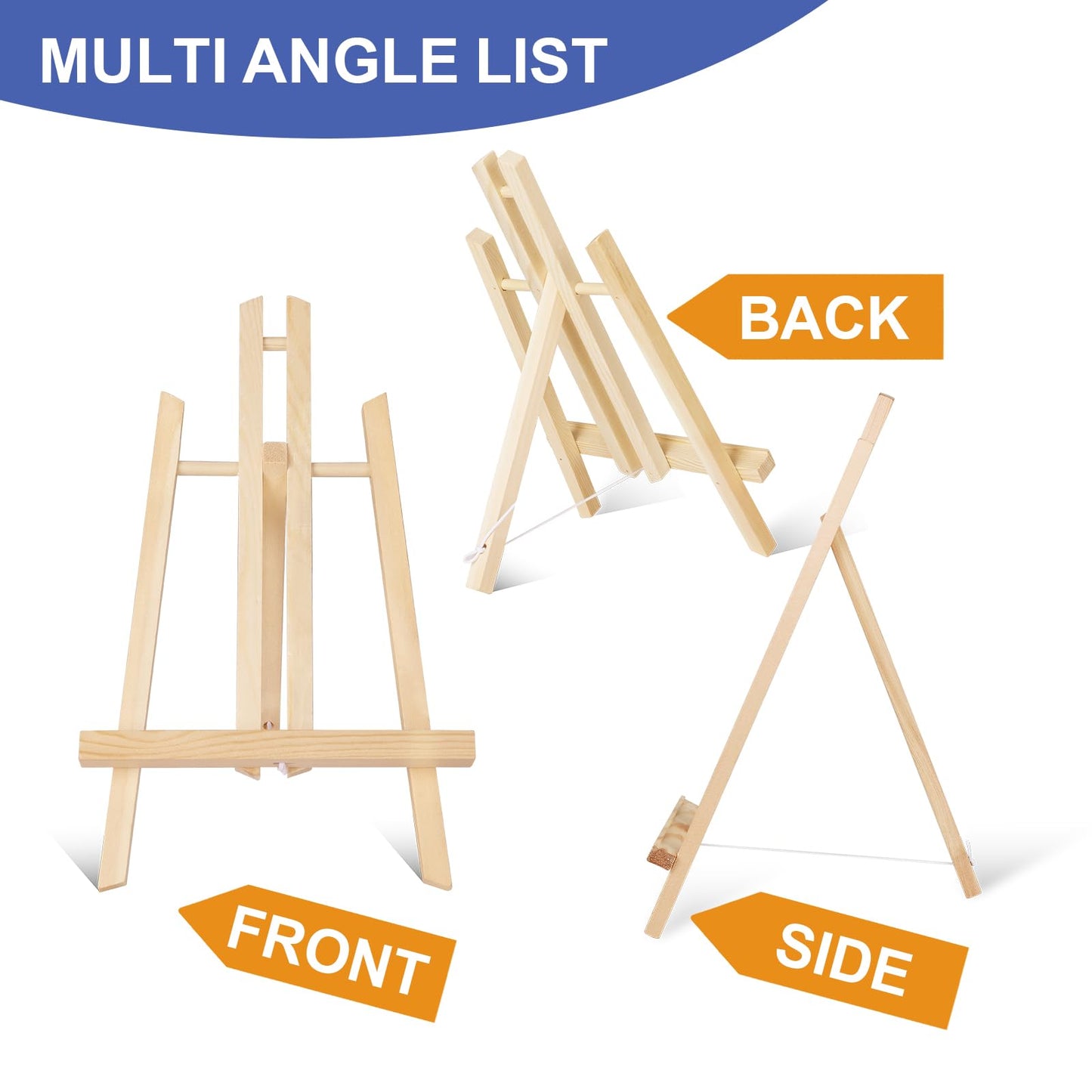 ESRICH 16 PCS 11.8" Wood Easels,Tabletop Easel for Painting,Painting Party, Displaying Canvases, Kids Student Table School Desktop, Portable Canvas Photo Picture Sign Holder